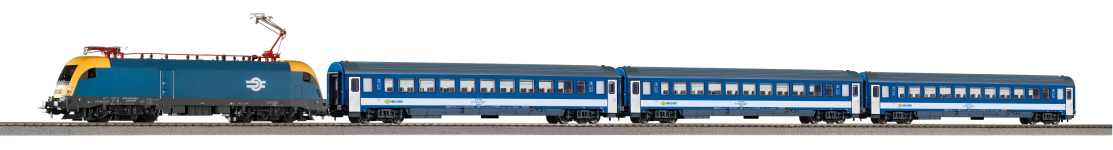 PIKO 57115 - H0 - Start-Set Personenzug E-Lok Taurus + 3 Personenwagen, MÁV, Ep. V
